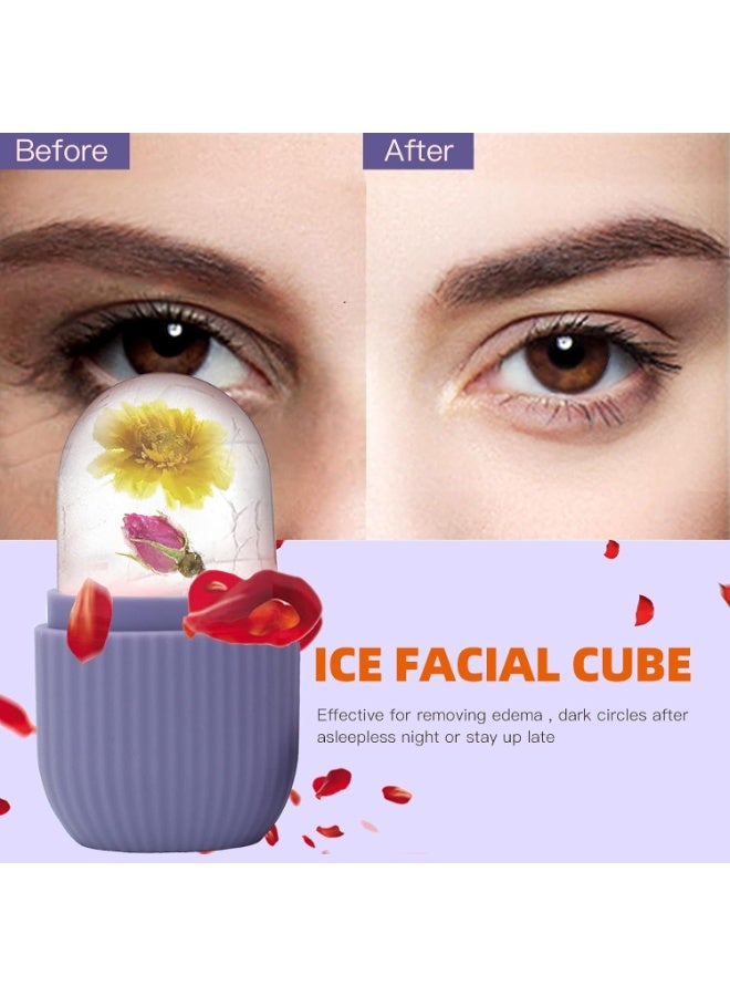 Ice Face Roller, Reusable Silicone Mold Face Massage Eye Facial Beauty Skin Care Tools Apply Ice for Shrink Pores Anti Wrinkle Reduce Puffiness Improve Skin Elasticity, Striped, - Image 5